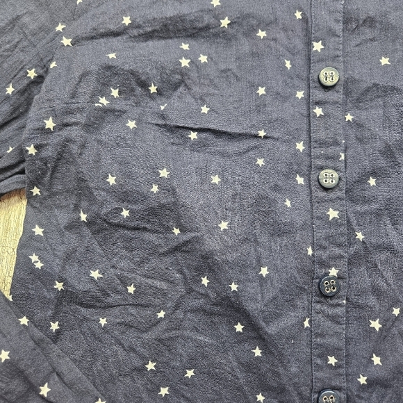 ModCloth Women's XL Navy Blue Button Down White Stars - Picture 3 of 10